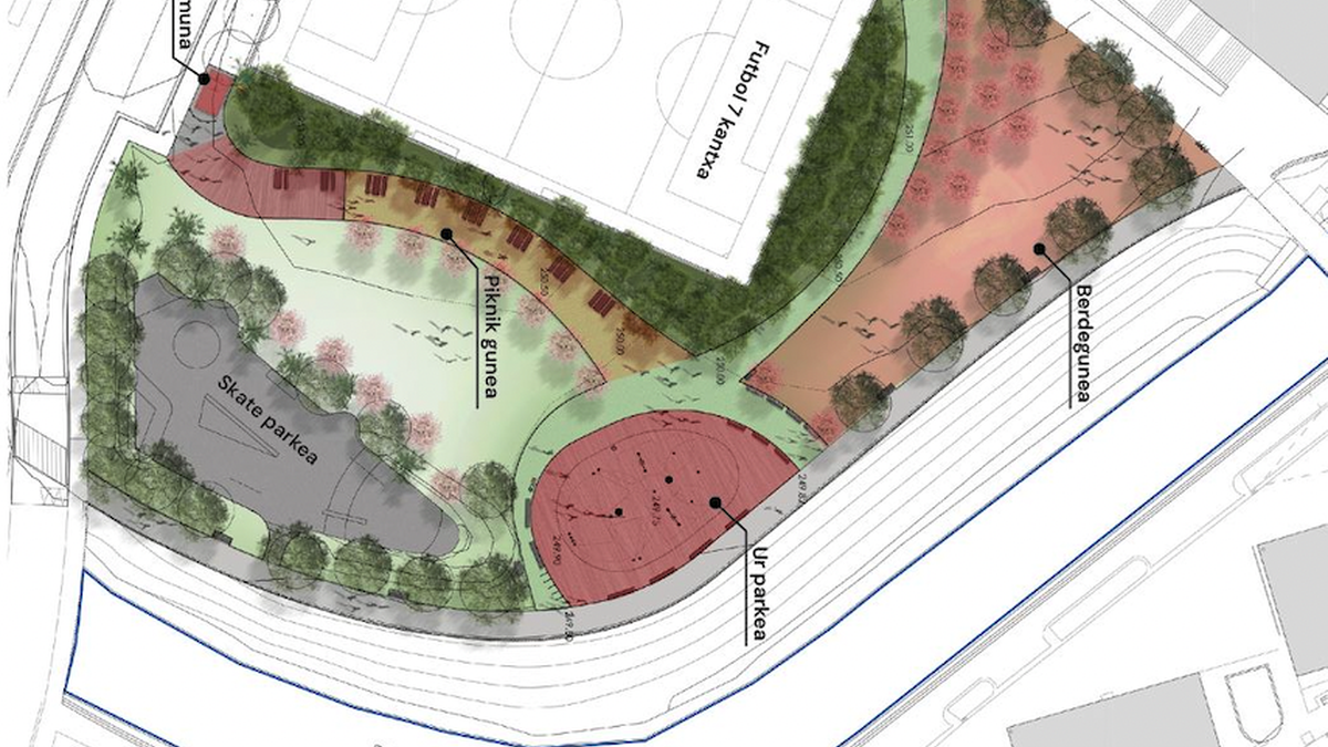 Aretxabaletako kiroldegi aurreko aisialdi gunearen lanak astelehenean hasiko dituzte