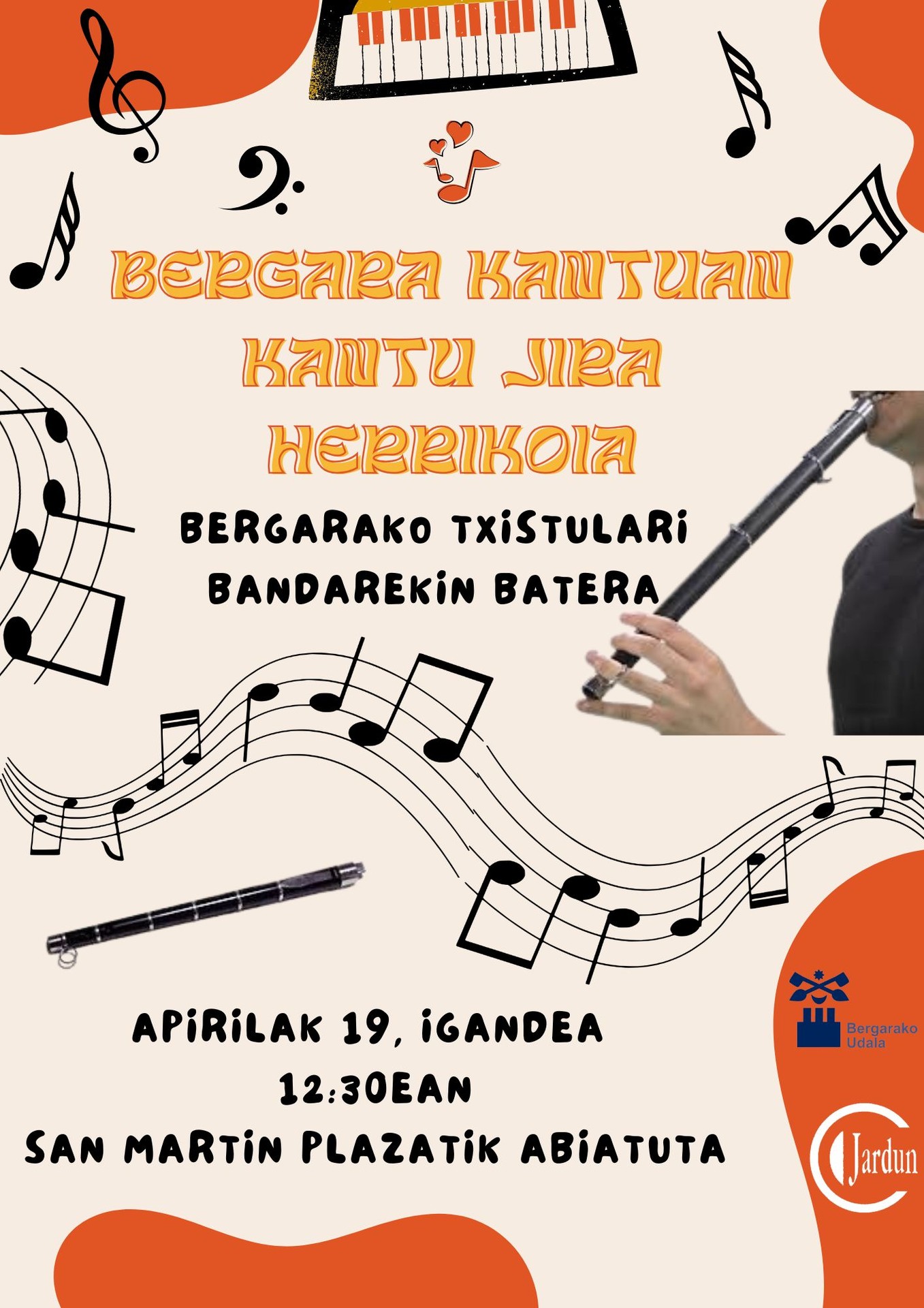 Domekan, kantu jira herrikoia Bergarako Udal Txistulari Bandarekin