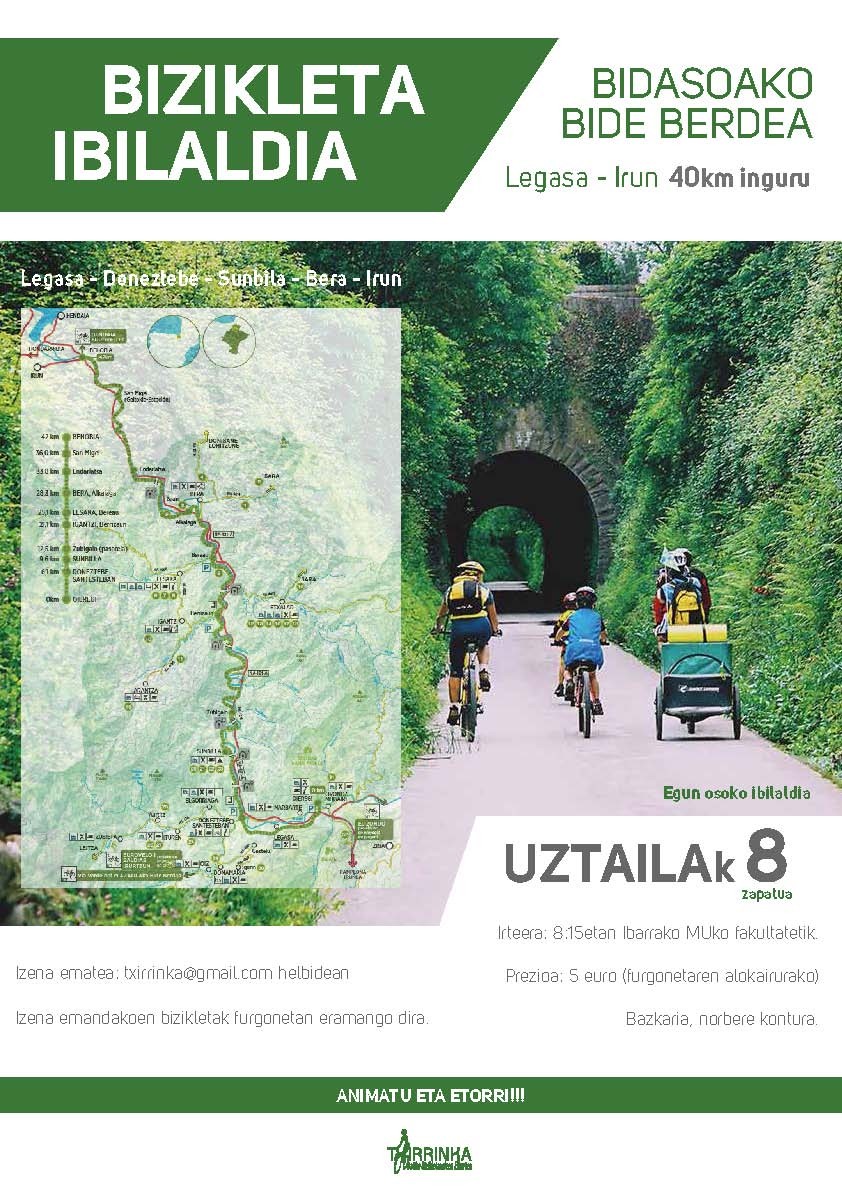 Bidasoako bide berdera bizikleta irteera, Txirrinkak antolatuta