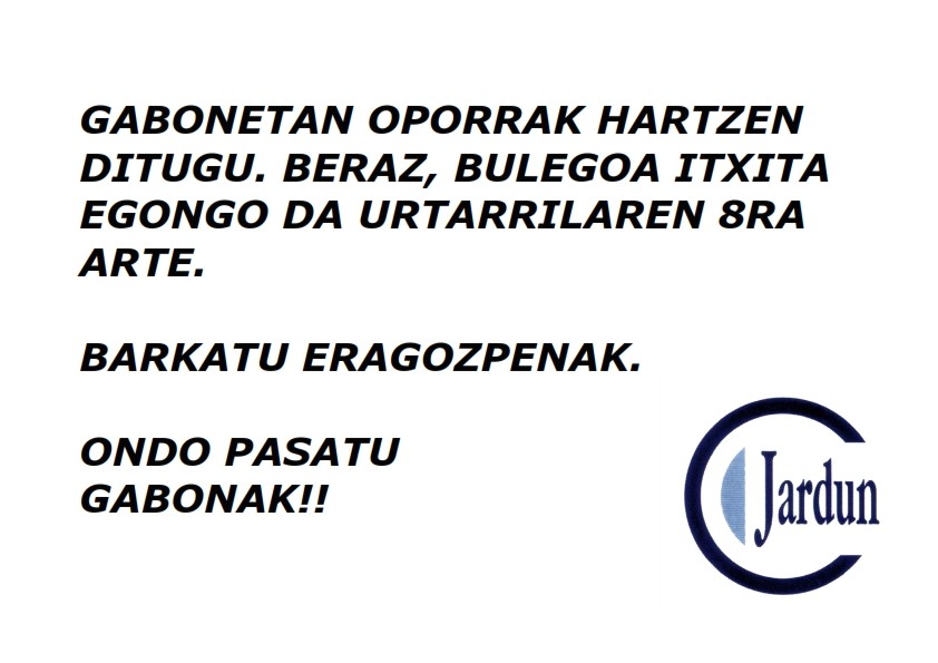 Gabonetako oporrak