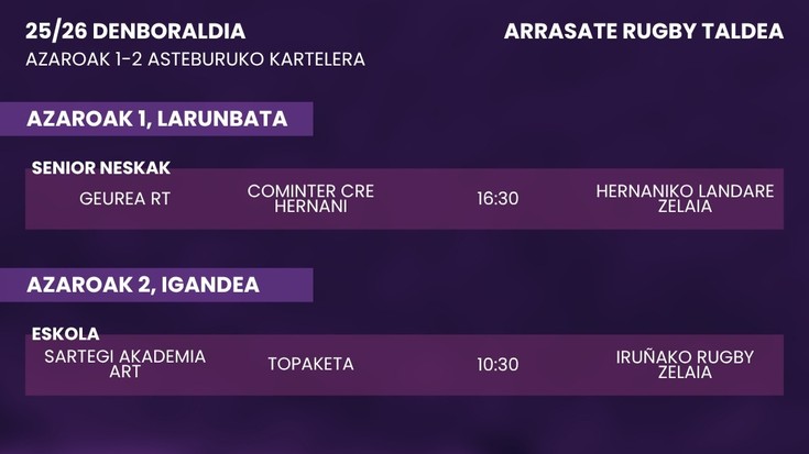 Asteburuko kartelera