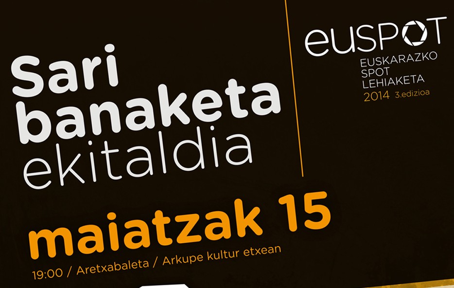 Euspot lehiaketaren sari banaketa maiatzaren 15ean