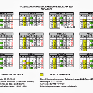 Arrasateko zabor egutegia