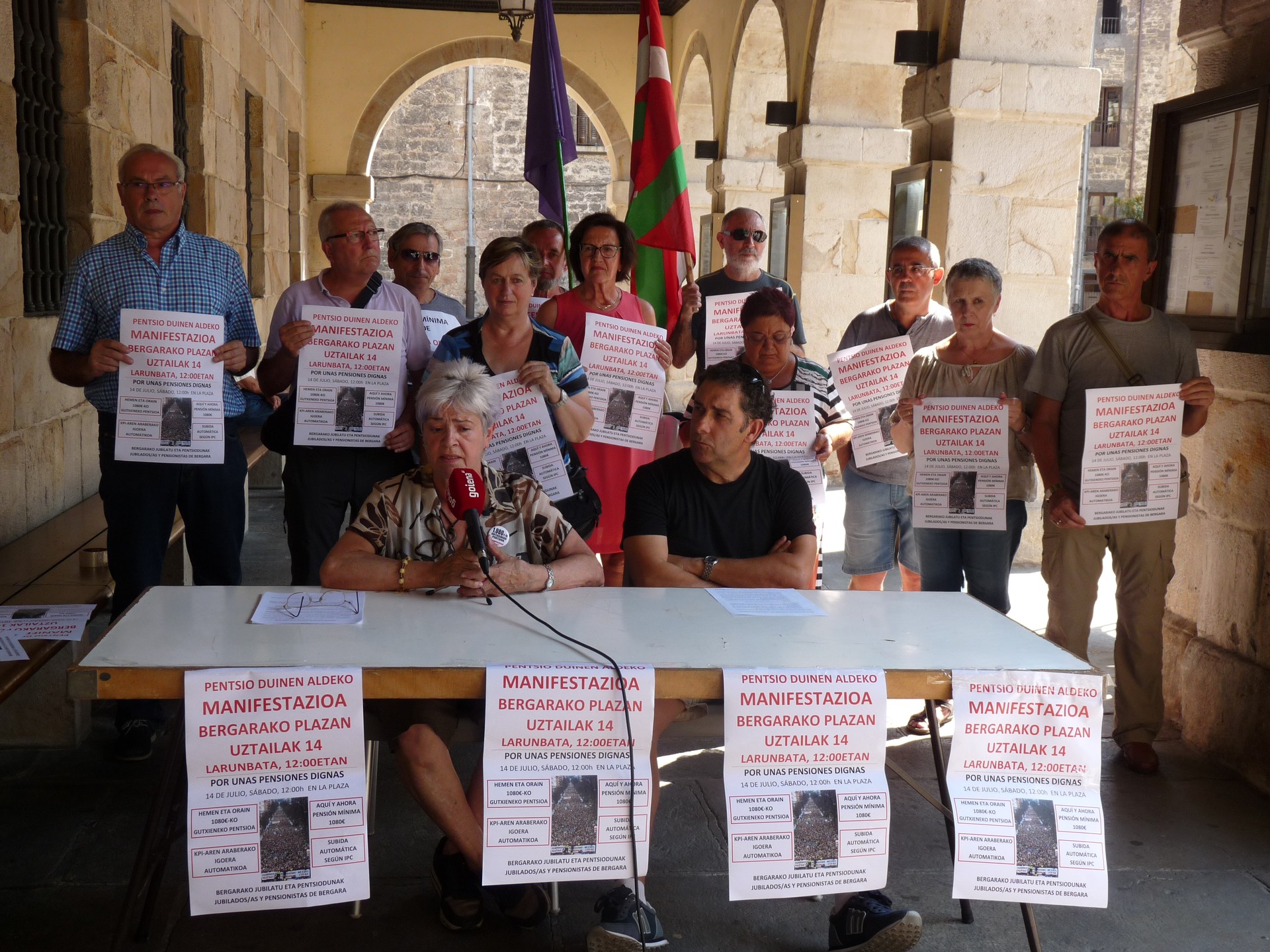 Pentsio "duinak" aldarrikatzeko manifestazioa egingo dute zapatu eguerdian Bergaran
