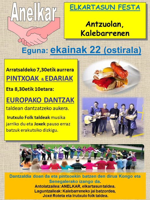 Kalebarrengo jaietan elkartasun festa eta Europako dantzak ezagutzeko aukera