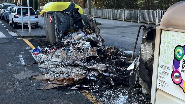 Beste hiru edukiontzi erre dituzte Aretxabaletan