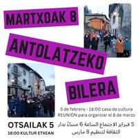 Martxoak 8 antolatzeko bilera