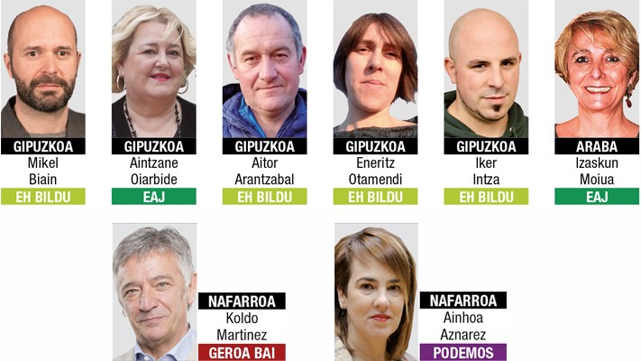 Sei debagoiendar batzarkide, eta beste bi parlamentari