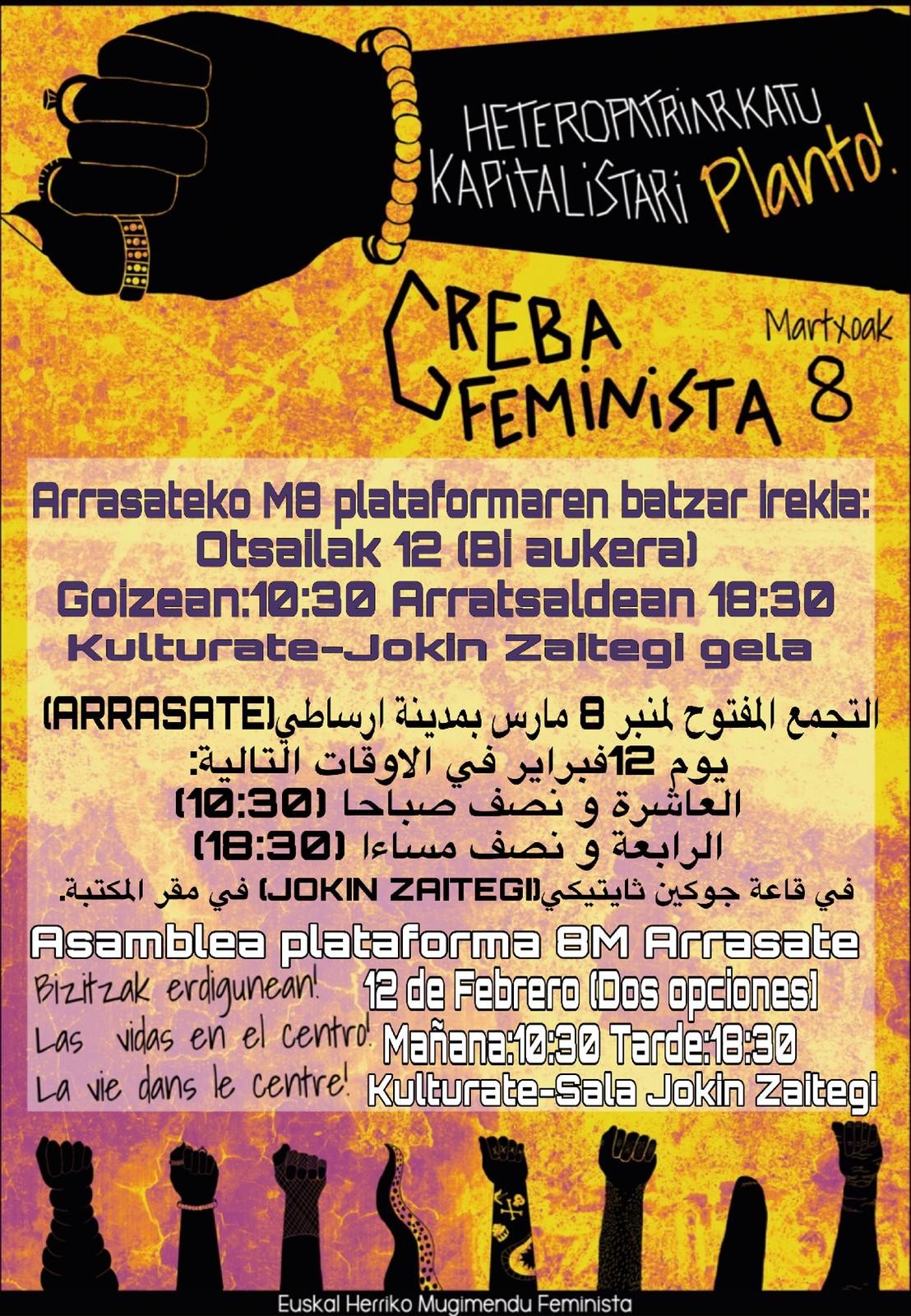Arrasateko M8 plataformaren 3. asanblada irekia
