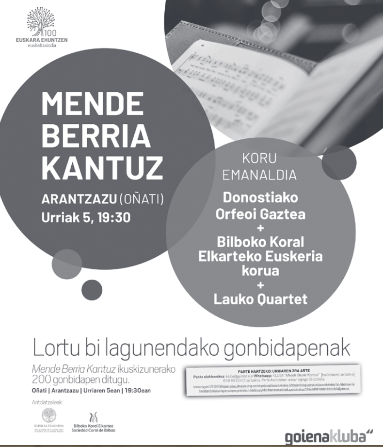 ‘Mende berria kantuz’ koru emanaldira joan gura duzu?