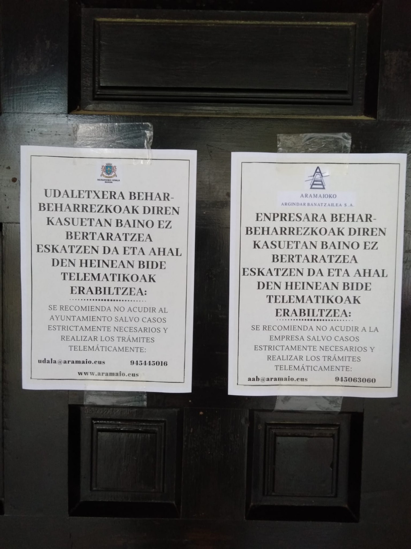 Udaletxera ezinbesteko kasuetan baino ez joateko eskatu du Udalak