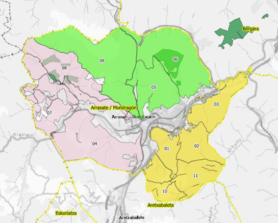 Hainbat lursailetako mugarrien planoak eta koordenatuak, liburuxka batean jasota