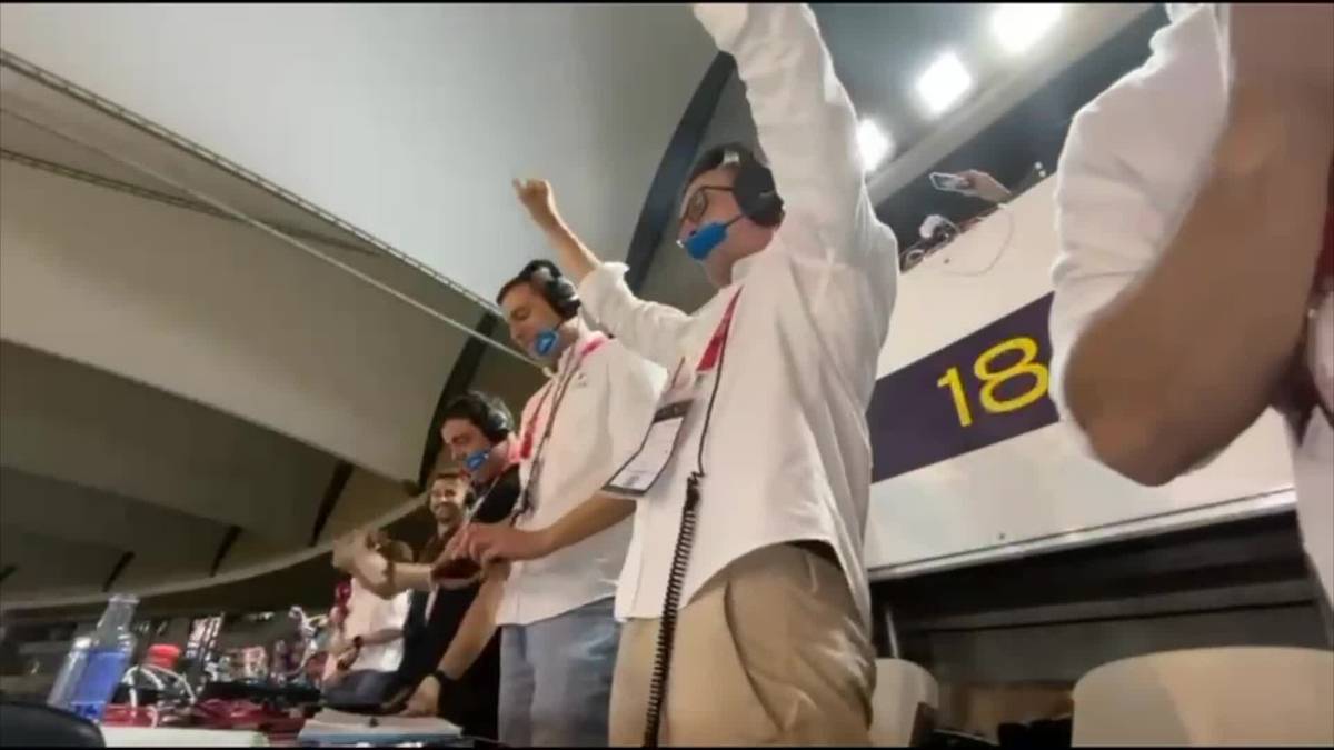 Rafa Mungia irrati-esatariaren erreakzioa, Marinek baloia sareratzen duenean