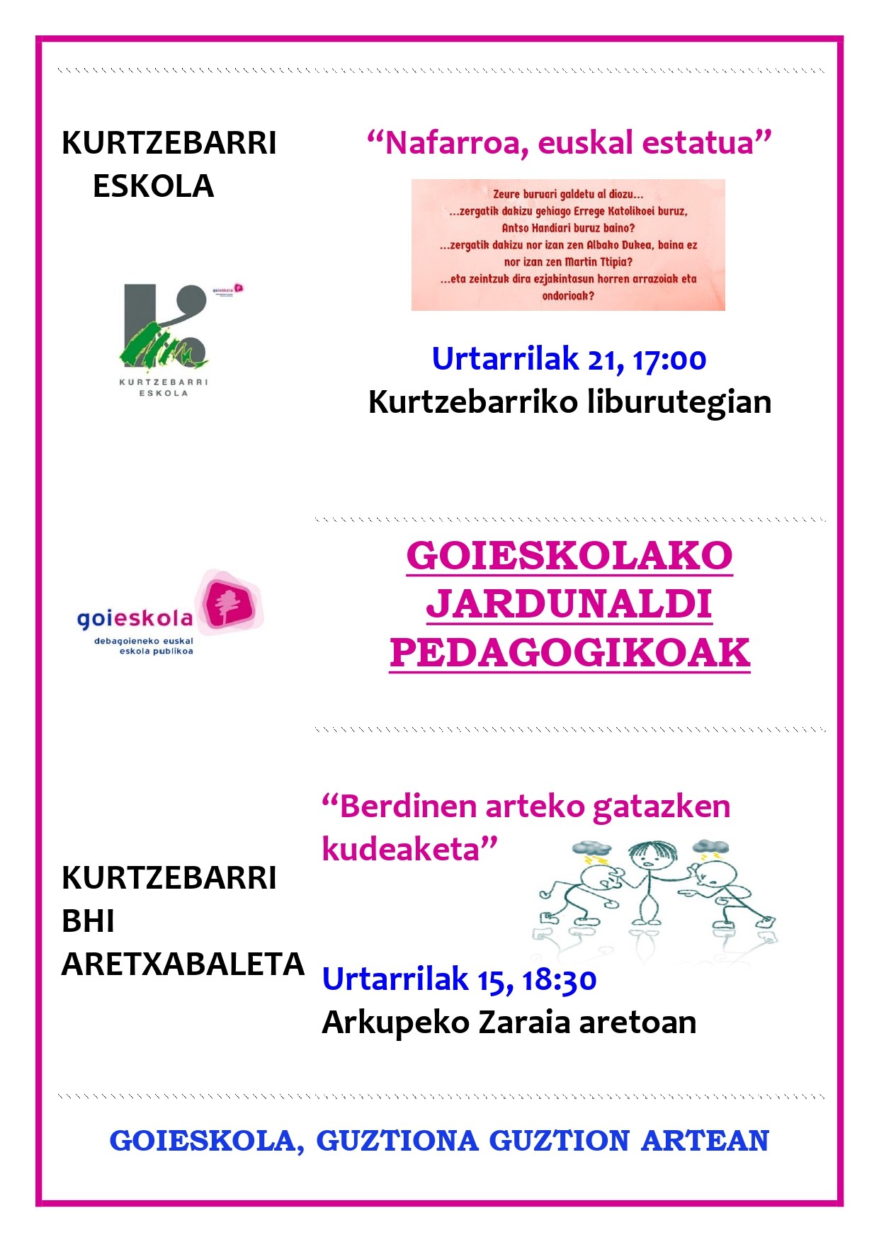 Kurtzebarri eskolan hitzaldiak