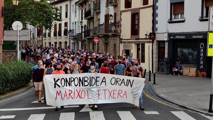 "Marixol etxera!" ozen oihukatu zuten atzoko manifestazioan