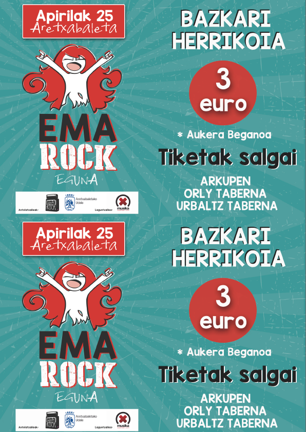 Emarock Eguneko bazkarirako txartelak gaur jarri dituzte salgai