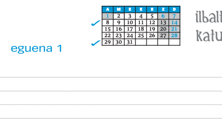 Aurtengo ikasturteko agenda eskuragarri