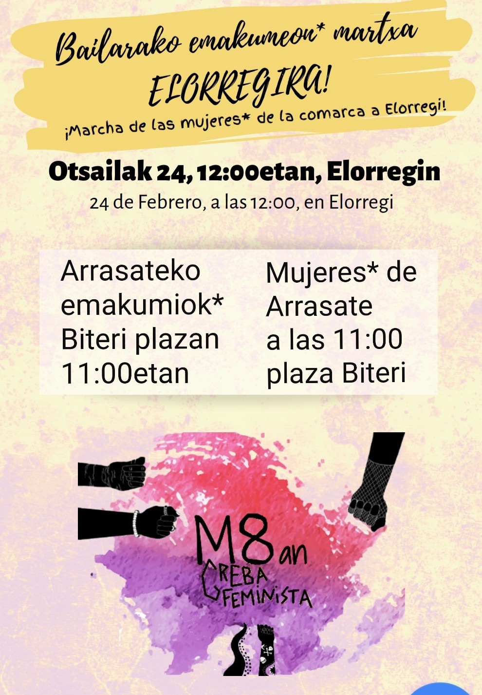 BAILARAKO EMAKUMEON* MARTXA ELORREGIRA!