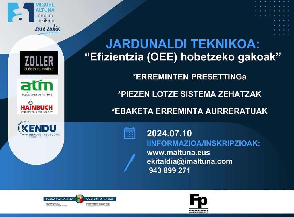 JARDUNALDI TEKNIKOA: “Efizientzia (OEE) hobetzeko Gakoak”