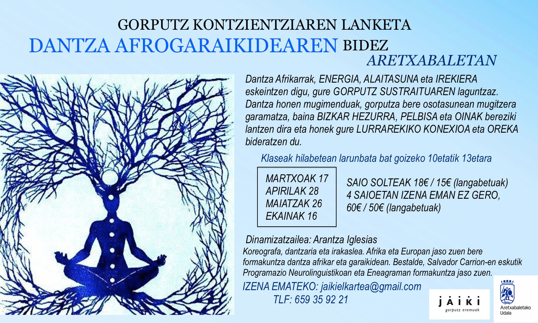 Dantza afrogaraikide ikastaroa Aretxabaletan