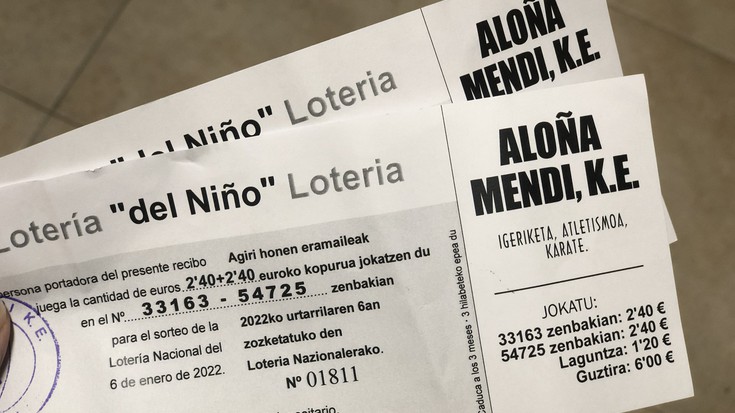 Gaurtik kobratu daitezke Aloña Mendiren 'El Niño' loteriako txartelak