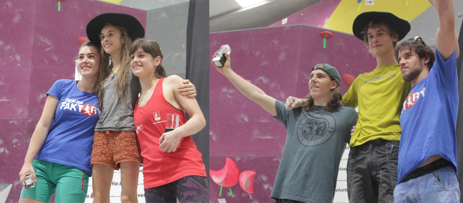 Mikel Linazisoro eta Muriel Ruiz de Larramendi Euskal Herriko Boulder txapeldunak