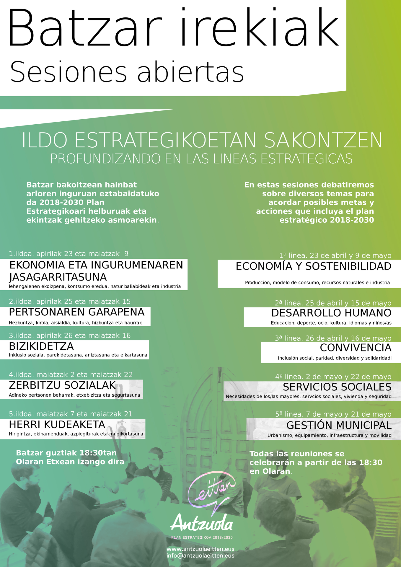 Parte-hartze prozesua: ildo estrategikoetan sakontzeko batzarrak egingo dira