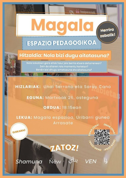 Aitatasuna hizpide Magala espazioaren hurrengo saioan