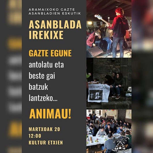 Gazte Asanbladak batzar irekia egingo du zapatuan