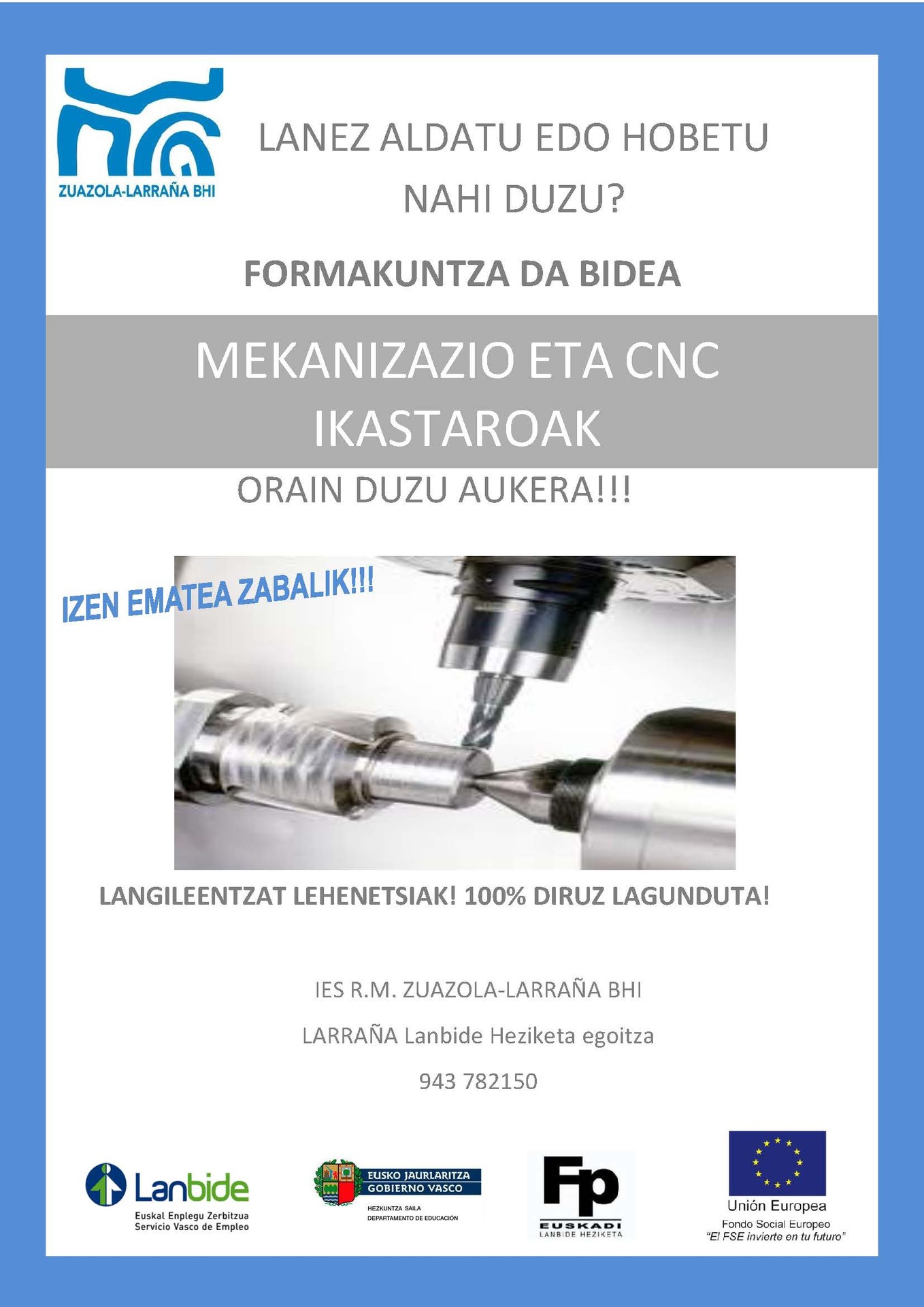 Mekanizazio eta CNC ikastaroak