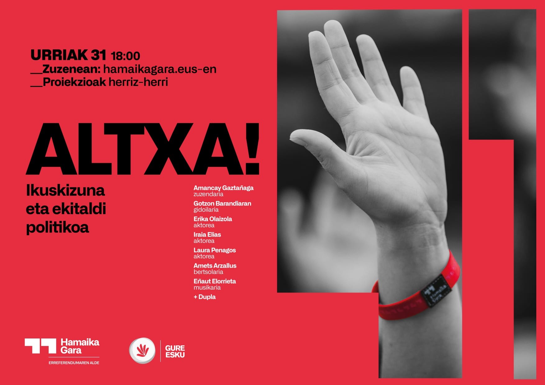 ALTXA! IKUSKIZUNA ETA EKITALDI POLITIKOA.