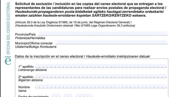 Herritarrek badute aukera hauteskunde propagandarik ez dutela nahi adierazteko