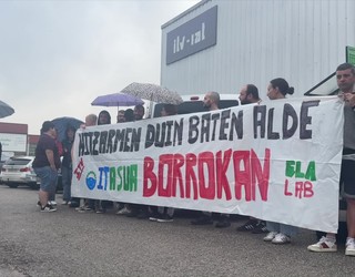 "Lan baldintza duinen alde" greba egin dute Itasua-IATko langileek