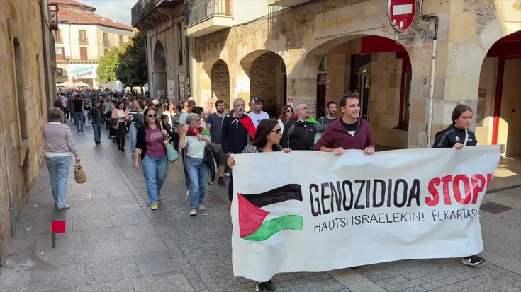 Mobilizazio jendetsuak izan dira Debagoienean Palestinaren alde
