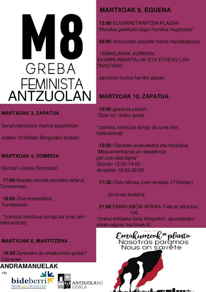 Emakumeen Nazioarteko Eguna aldarrikapenez eta festaz jantzita dator  