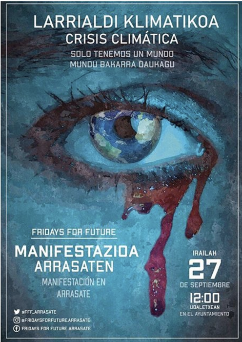 Larrialdi klimatikoa salatzeko manifestazioa