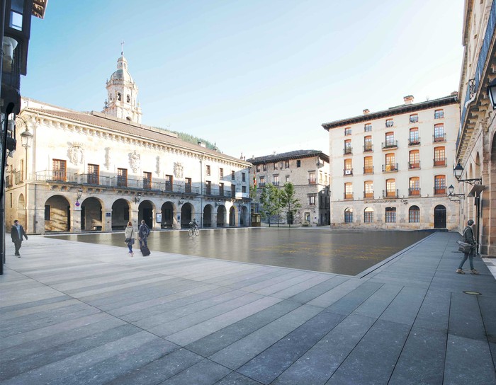 Bergarako San Martin plaza berritzeko lanak, 2026. urte hasieran martxan