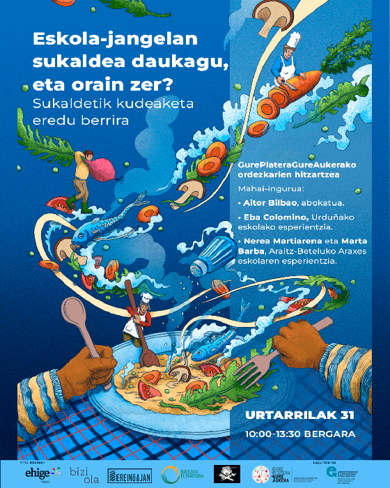'Eskola-jangelan sukaldea daukagu, eta orain zer? Sukaldetik kudeaketa eredu berria'