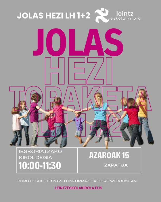 Larunbat honetan, Jolashezi-ko ikasturteko 2. topaketa ospatuko dugu Eskoriatzan!