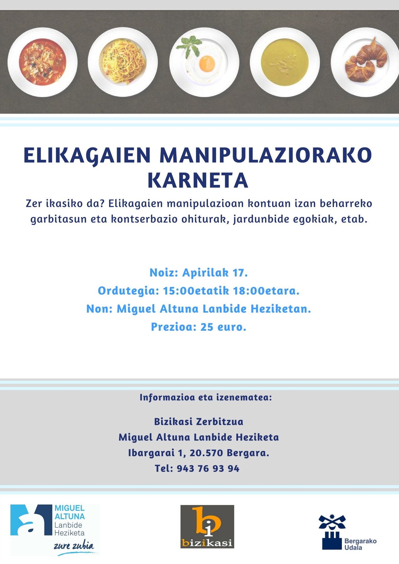 Ikastaroa: Elikagaien manipulaziorako karneta