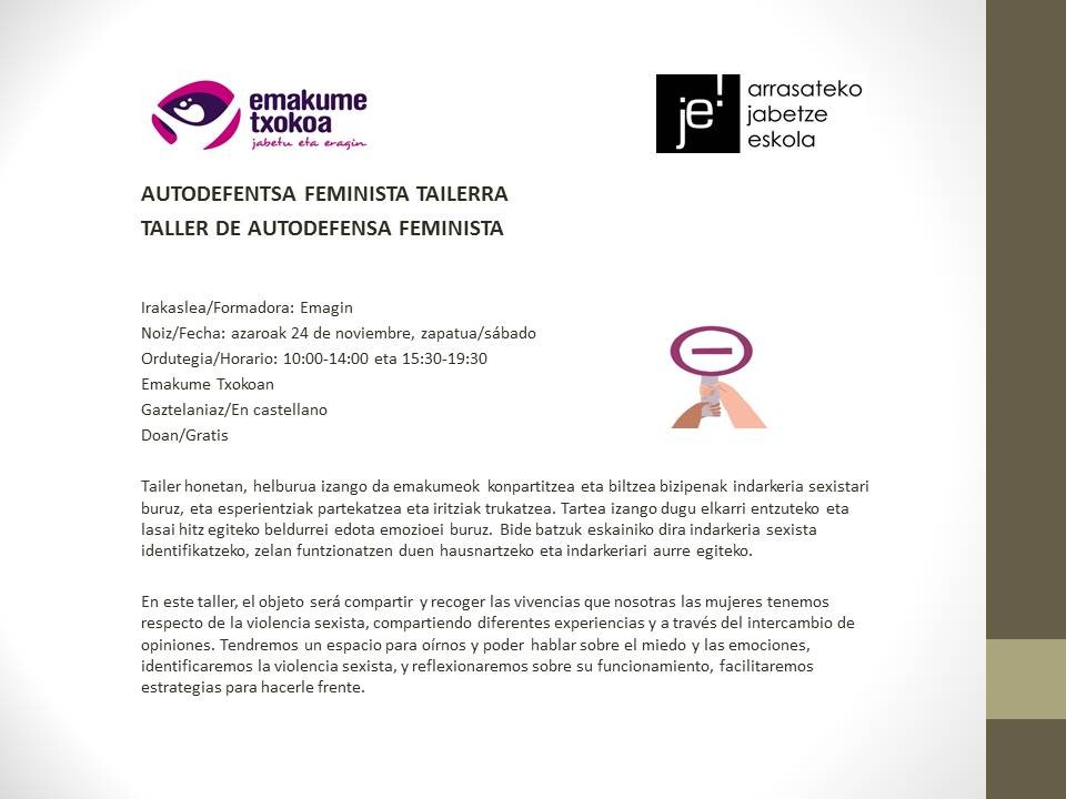 AUTODEFENTSA FEMINISTA IKASTAROA