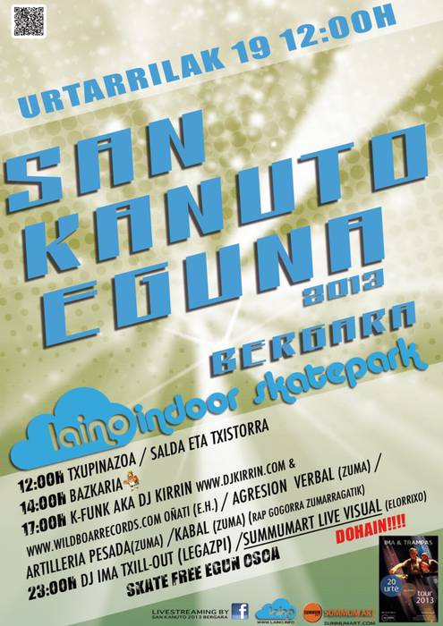 San Kanuto eguna ospatuko dute Laino skateparkean zapatuan