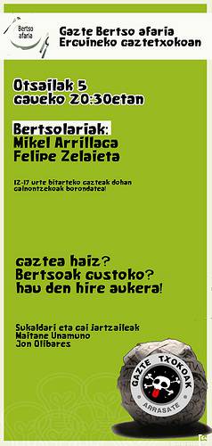 Gaztetxoek bertsoez gozatzeko aukera izango dute otsailaren 5ean