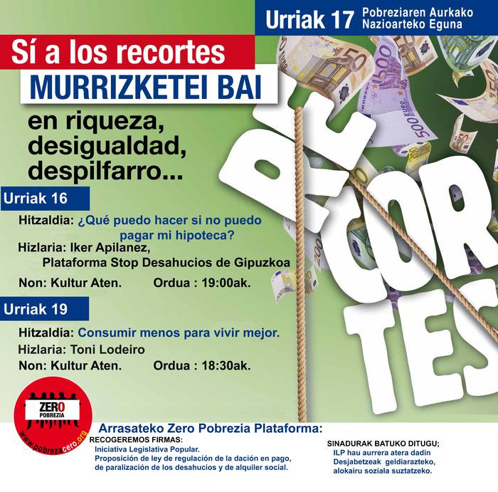Hitzaldiak eta sinadura-bilketa, Pobreziaren Aurkako Astean