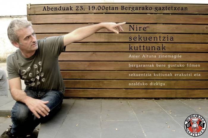 Gustuko dituen filmeetako sekuentziak erakutsiko ditu Asier Altunak Bergarako gaztetxean