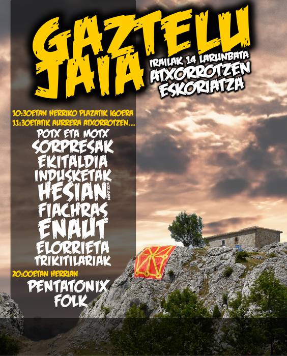 Atxorrotz Gazteluaren Jairako boluntarioak behar dituzte