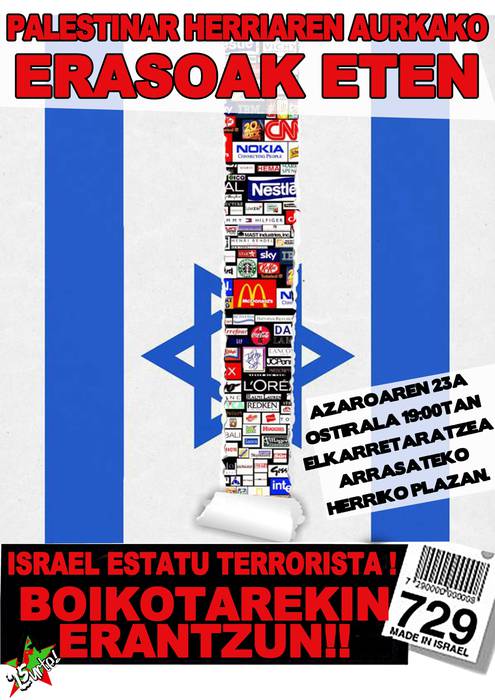 Palestinarekiko elkartasun kontzentrazioa, barikuan Arrasaten