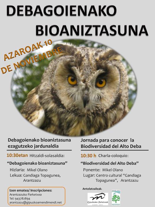 Bailarako flora eta fauna ezagutzeko jardunaldia zapatuan Arantzazun