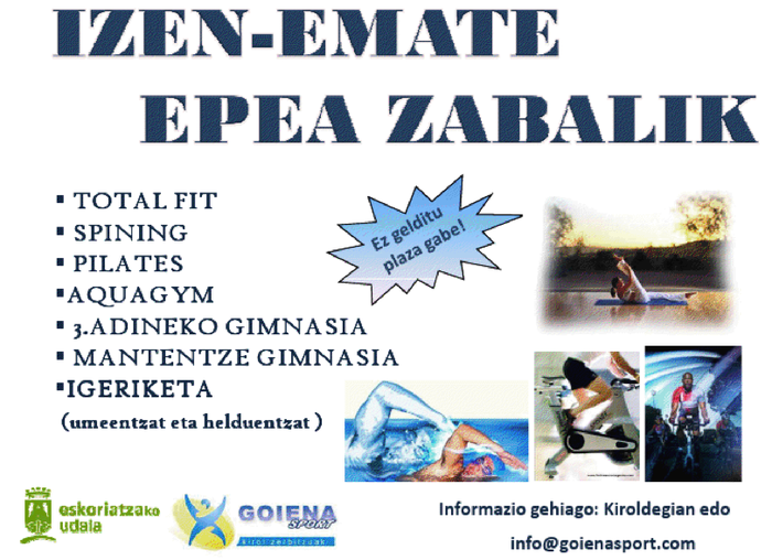 2011/2012 ikasturterako kirol eskaintza 