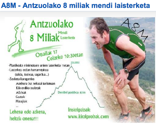 'Antzuolako 8 Miliak' mendi lasterketako parte-hartzaile kopurua zabaldu dute